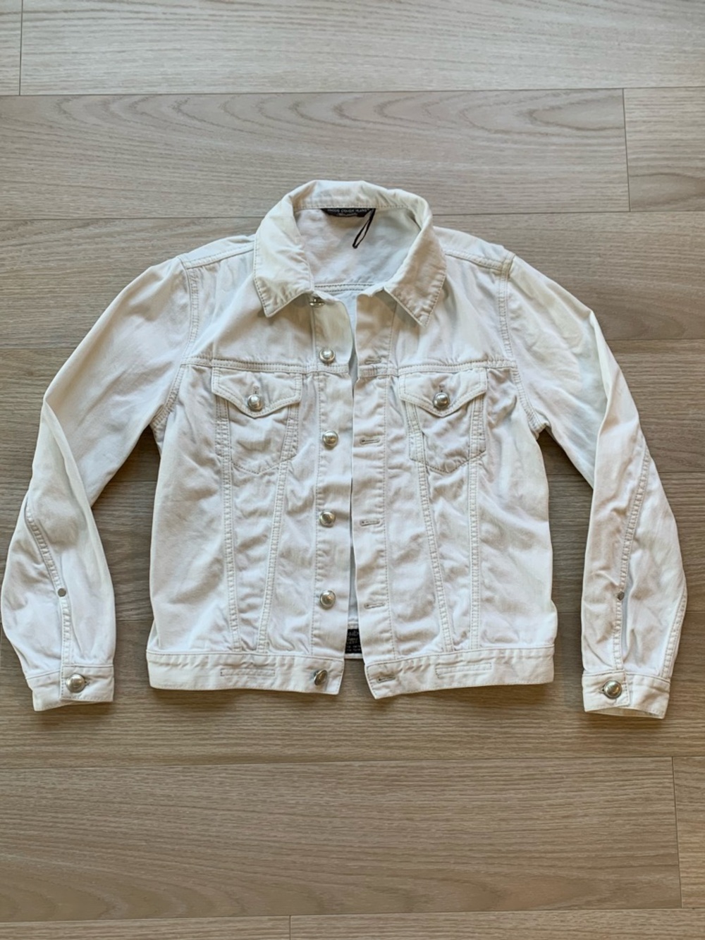 Jacob Cohen White 100% Cotton Denim Jacket Size Medium